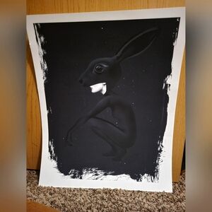 Ruben Ireland Rabbit Head Girl Art Print